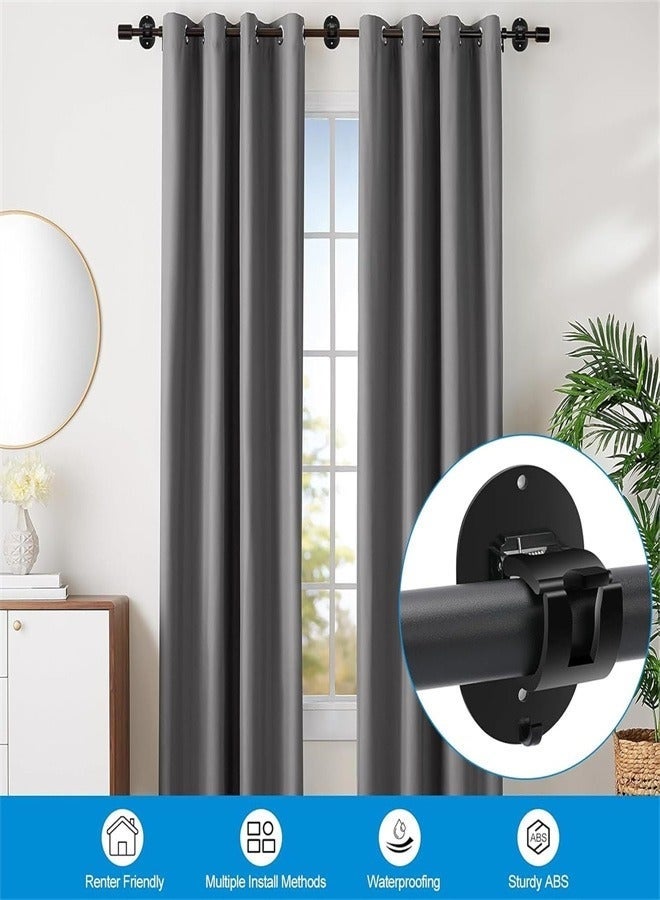 Forest Home Curtain Rod, No Drill Curtain Rod Brackets, 4 Pack Self Adhesive Curtain Rod Holders Curtain Rods No Drilling Hooks, Adjustable Drillless Curtain Rod Holder for Bathroom Kitchen Home and Hotel - Image 5